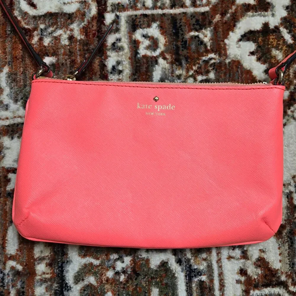 Kate Spade New York Mikas Pond Janelle Crossbody Bag Coral Gold Travel Small